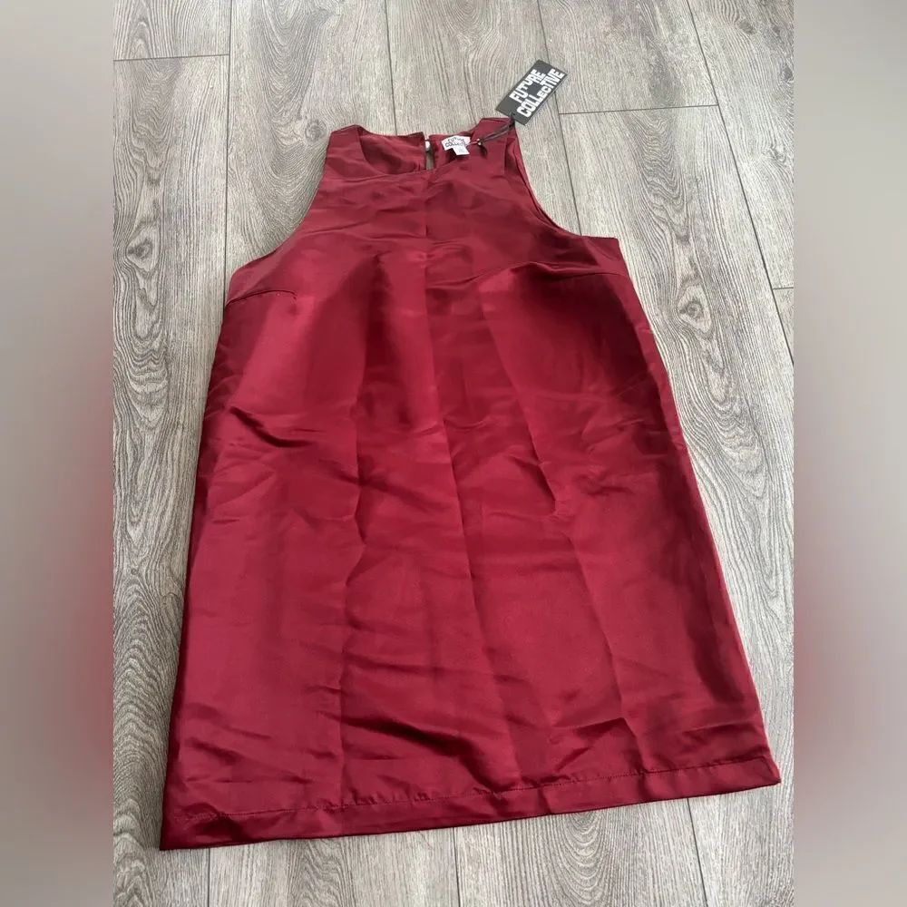 Future collective Elegant Burgundy Sleeveless Dress